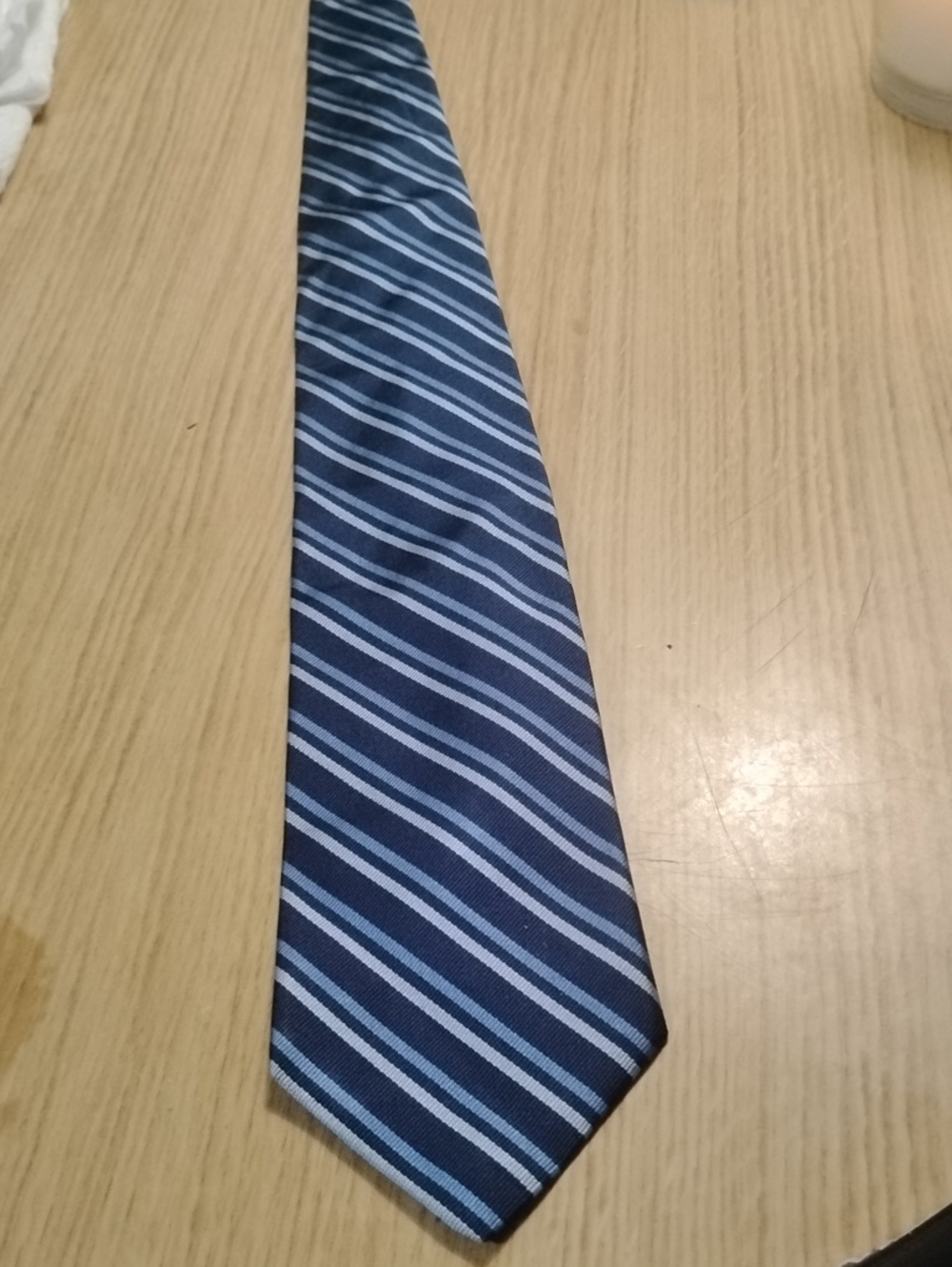Brooks Brothers Navy and Light Blue Striped Men’s Tie